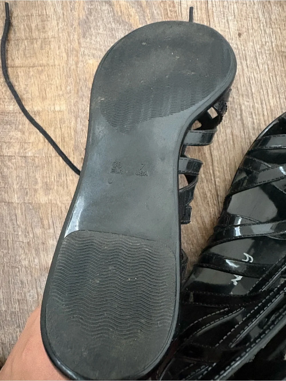 Black Lace-Up Women's Gladiator Sandals